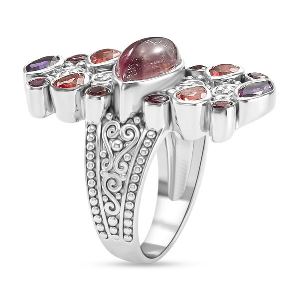Sajen Silber-Quarz Dublett Himmlischer Rubin, Regenbogen mystischen Quarz Ring 925 Silber rhodiniert (Gr&ouml;&szlig;e 18.00) ca. 4.70 ct image number 4