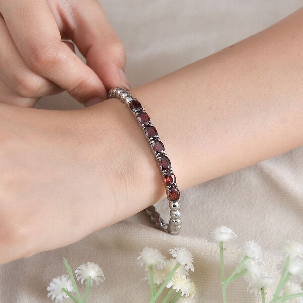 Roter Granat-Armreif, 19 cm - 6,97 ct. image number 3