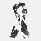 LA MAREY 100 % natürlicher Maulbeerseiden Schal, Karikatur Muster, Größe: 180x110 cm, Schwarz und Weiß image number 1