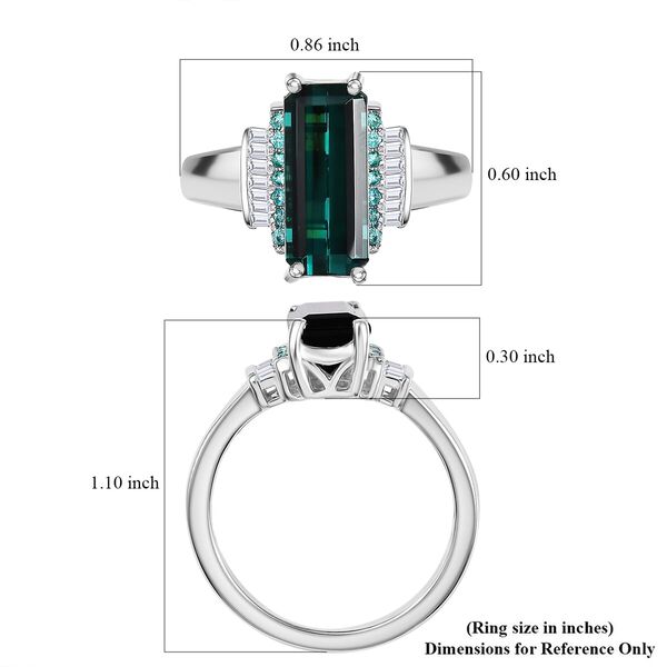 RHAPSODY zertifiziert und geprüft AAAA Indigolith, Paraiba Turmalin und VS-EF Diamant Ring in 950 Platin - 3,93  ct. image number 5
