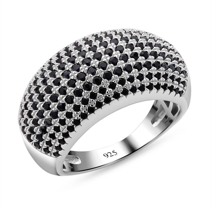 Schwarzer Spinell Ring, 925 Silber rhodiniert (Größe 16.00) ca. 0,37 ct image number 0