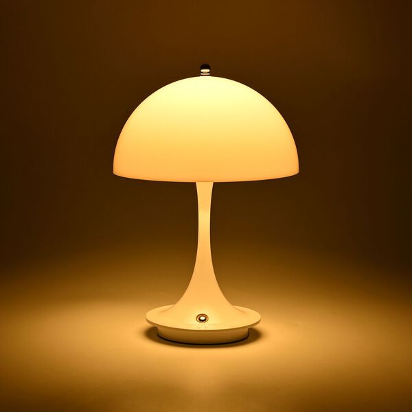 Kabellose Retro Pilz- Designerlampe  mit 3 Lichteinstellungen, weiß image number 8