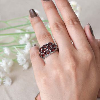 Roter Granat Ring 316L Edelstahl (Gr&ouml;&szlig;e 17.00) ca. 5.68 ct