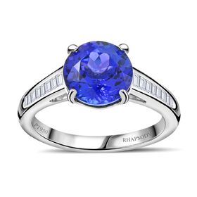 RHAPSODY zertifiziert und geprüft AAAA Tansanit und VS-EF Diamant Ring in 950 Platin - 3 ct.