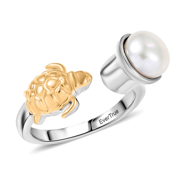 EVER TRUE S&uuml;&szlig;wasser Perle (7.5-8 mm) Ring Nickelfreies Messing Zweifarbige Beschichtung (Gr&ouml;&szlig;e 18.00) image number 4