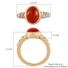 Mexikanischer Kirschfeuer-Opal und Zirkon Ring 925 Silber vergoldet  ca. 2,28 ct image number 6
