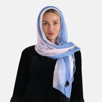 LA MAREY Signature Seidenschal aus 100% Maulbeerseide, 110 x 180 cm, Blau