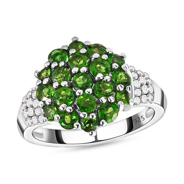 Nat&uuml;rlicher Chromdiopsid-Ring, 925 Silber platiniert  ca. 1,73 ct image number 5