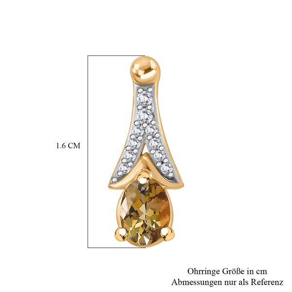 AA nat&uuml;rliche goldene Tansanit und Zirkon Ohrringe - 0,80 ct. image number 6
