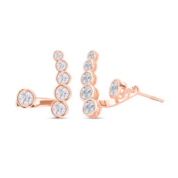 Zirkonia ros&eacute;vergoldete Ohrringe - 2,50 ct.