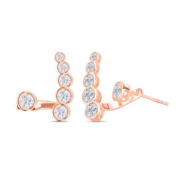 Zirkonia ros&eacute;vergoldete Ohrringe - 2,50 ct. image number 4