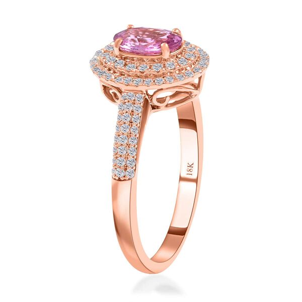 ILIANA AAA Rosa Saphir und SI GH Diamant Ring in 750 Roségold - 1,40 ct.  image number 7