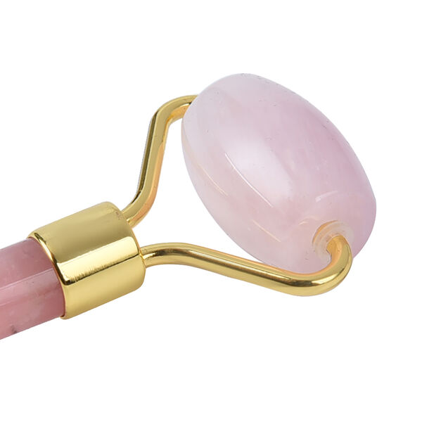 Rosenquarz Roller, Gesichts Massageger&auml;t, Gr&ouml;&szlig;e 14,5x5,5 cm image number 3