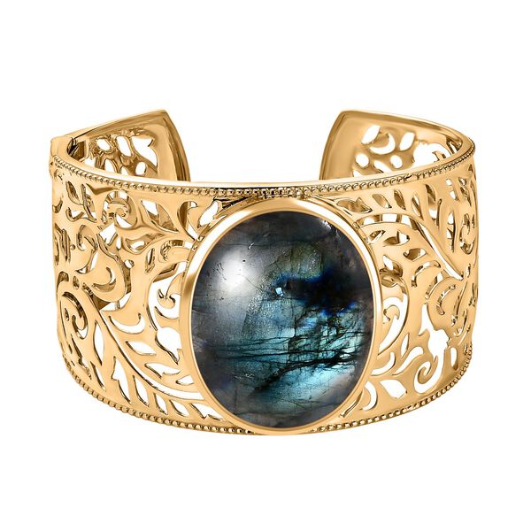 Labradorit Armreif ca. 19 cm, vergoldet ca. 39.92 ct