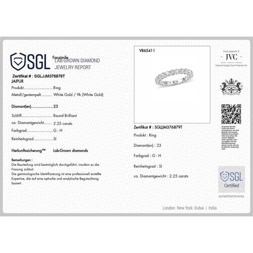 LUXURIANT DIAMOND - Lab Grown Diamant SI Ring 375 Weiß Gold (Größe 19.00) ca. 2.35 ct image number 5
