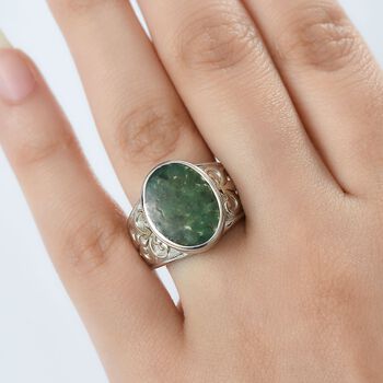 Smaragd-Matrix Ring 950 Kupfer (Gr&ouml;&szlig;e 21.00) ca. 4,10 ct