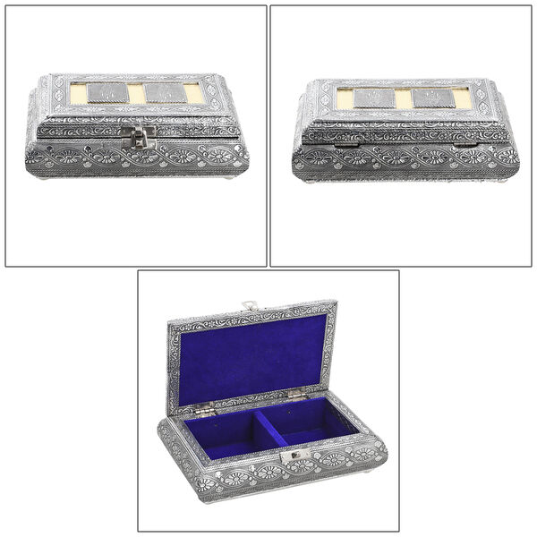 Handgemachte Schatztruhe, 19x13x6 cm, silberfarben image number 7