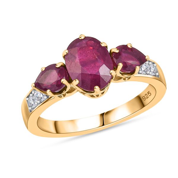 AA Afrikanischer Rubin und Zirkon Ring - 2,85 ct. image number 3