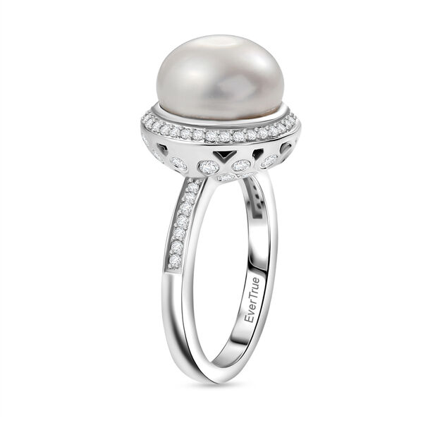 S&uuml;&szlig;wasser Perle (10.5-11 mm), Wei&szlig;er Zirkon Ring Nickelfreies Messing (Gr&ouml;&szlig;e 18.00) 7.57 ct image number 5