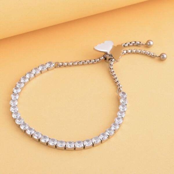 Wei&szlig;es Zirkonia-Armband, 12,75 cm - 15 ct. image number 2