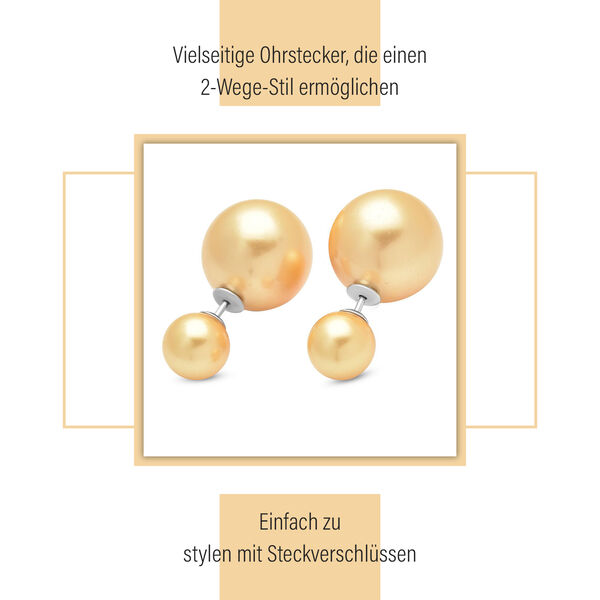 Mode goldene Muschelperlen-Ohrstecker image number 9