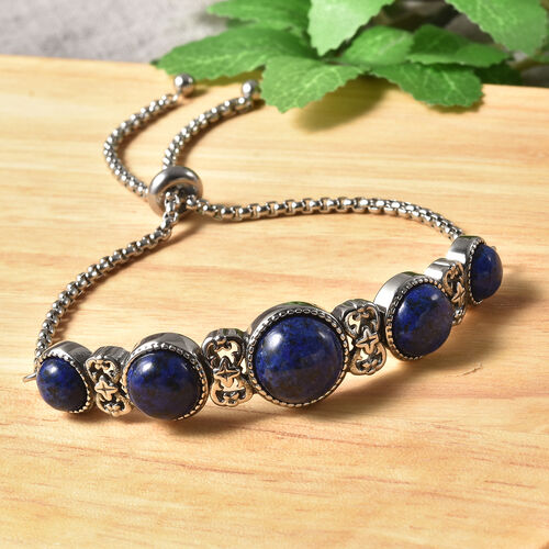 Lapislazuli Bolo-Armband, ca. 15.25 cm, Edelstahl ca. 17,00 ct image number 1