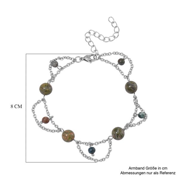 Unakite Armband ca. 19 cm 316L Edelstahl ca. 20.00 ct image number 4