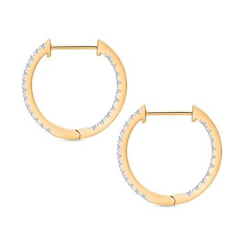 LUXURIANT SI-GH Labor Diamant Creolen, 925 Silber Gelbgold Vermeil - 0,50 ct.