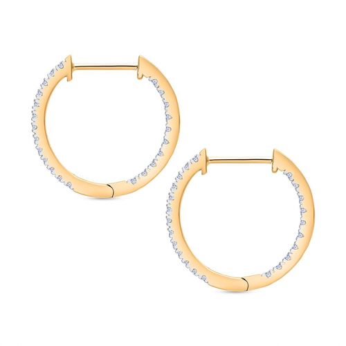 LUXURIANT DIAMOND- SI-GH Labor Diamant Creolen, 925 Silber Gelbgold Vermeil - 0,50 ct. image number 2