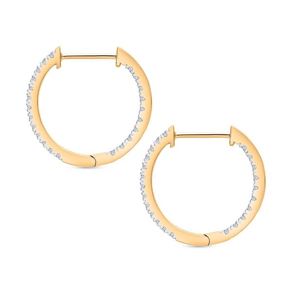 LUXURIANT SI-GH Labor Diamant Creolen, 925 Silber Gelbgold Vermeil - 0,50 ct. image number 2