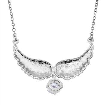 Wei&szlig;e Zirkonia und Kristall Halskette, 52+5cm