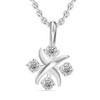 Weißer Zirkonia Schmuckset 925 Silber und Edelstahl