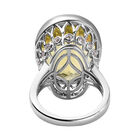 Ouro Verde-Quarz und weißer Zirkon-Ring, 925 Silber platiniert  ca. 22,66 ct image number 4
