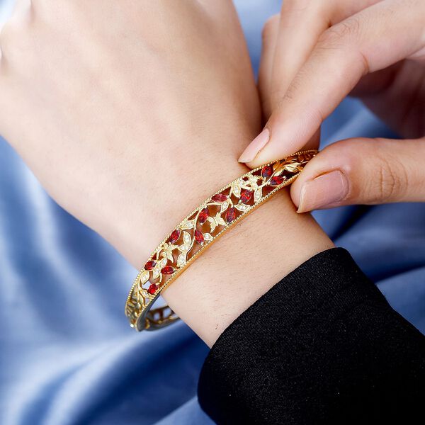 Granat Zirkonia und weißer Zirkonia-Armreif, 19 cm image number 3