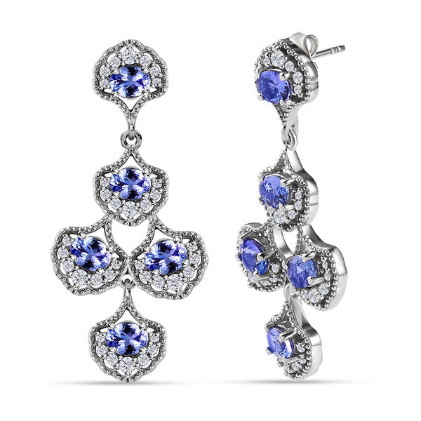 Tansanit und Zirkon Ohrringe - 4,66 ct. image number 3