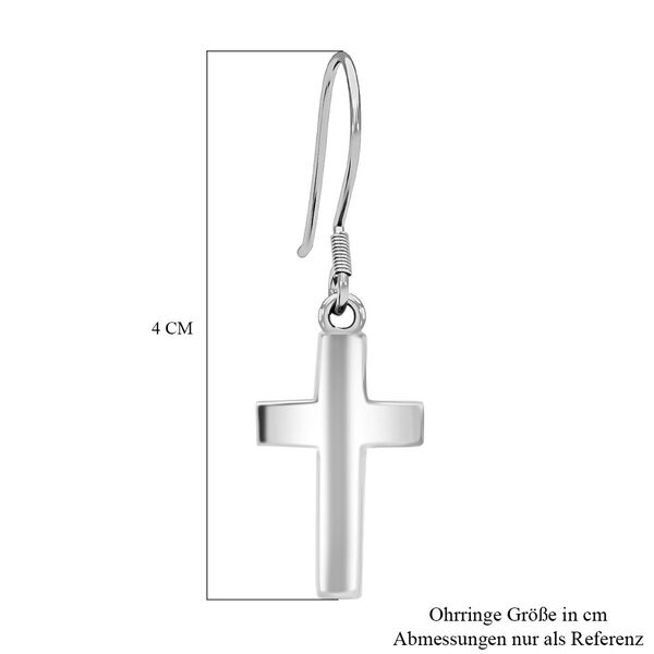 Kreuz-Ohrringe in 925 Silber image number 3