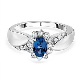 Blauer Kyanit und Zirkon-Ring - 0,97 ct.