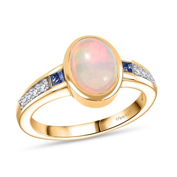 D’Joy Natürlicher, äthiopischer Welo Opal, ceylonfarbener Saphir und Zirkon Ring - 1,44 ct. image number 4
