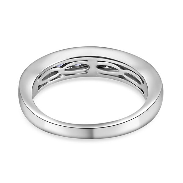 AA Tansanit Band Ring 925 Silber Platin-Überzug image number 5