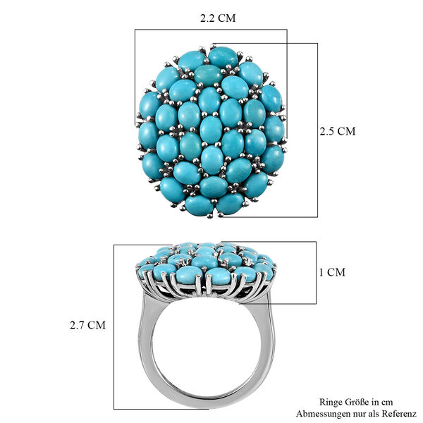 Amerikanischer, nat&uuml;rlicher Sleeping Beauty T&uuml;rkis-Ring, 925 Silber platiniert  ca. 5,02 ct image number 7