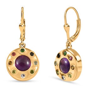 Afrikanische Amethyst und mehrfarbige Turmalin-Ohrringe - 5,33 ct.