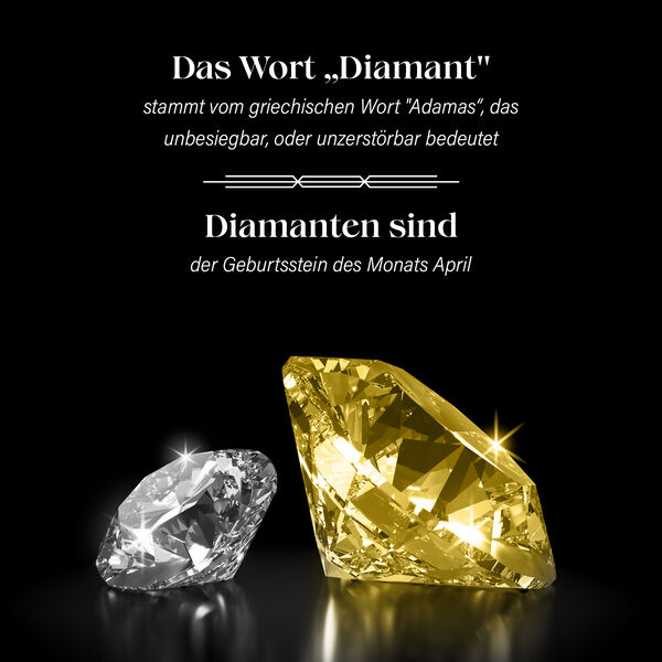 Gelber und wei&szlig;er Diamant-Anh&auml;nger mit 50cm Kette- 0,98 ct. image number 3
