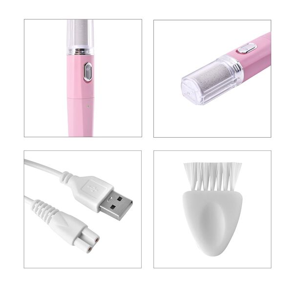 4-in-1 Hornhautentferner & Nagelpolierer mit Aufbewahrungstasche, Wasserdicht, rosa image number 4