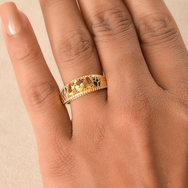 Citrin Ring 316L Edelstahl vergoldet (Größe 17.00) ca. 1.43 ct image number 3