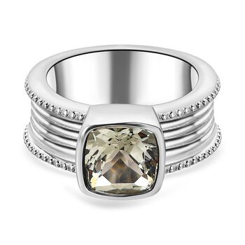 Gr&uuml;ner Amethyst Ring, Edelstahl (Gr&ouml;&szlig;e 16.00) ca. 2.20 ct