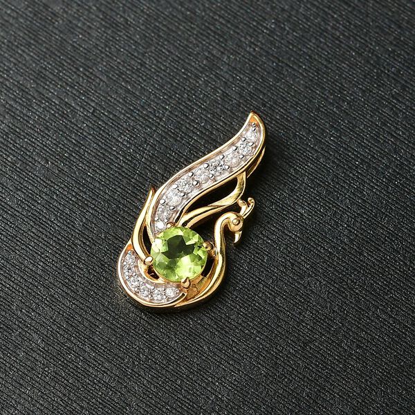 Peridot und Zirkon Anh&auml;nger - 0,72 ct. image number 2