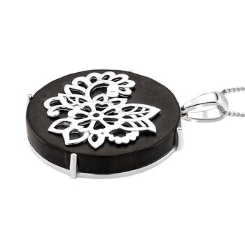 D'Joy Shungit Anh&auml;nger mit Kette, ca. 45 cm 925 Silber rhodiniert ca. 36,00 ct