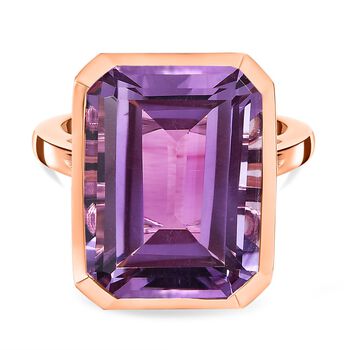 Rose De France Amethyst Ring, 925 Silber Ros&eacute;gold Vermeil (Gr&ouml;&szlig;e 17.00) ca. 15.34 ct
