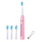 Fairywill, Schallzahnbürste mit 4 Bürstenköpfen, Rosa