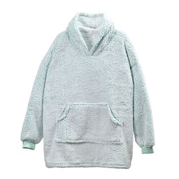 Kuscheliger Doppellagiger Sherpa-Decken-Hoodie, One size, mintgr&uuml;n